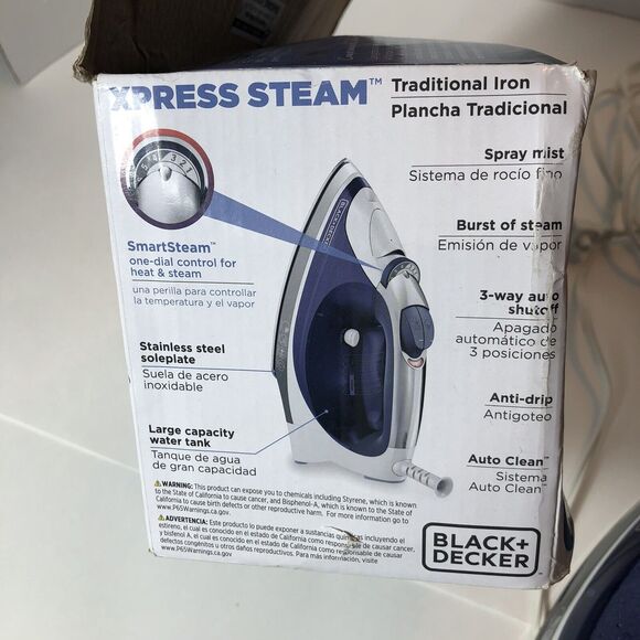 Black+Decker Black &‎ Decker Traditional Iron Corded Xpress Steam Smart IRO8X B4 - Picture 12 of 12